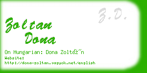 zoltan dona business card